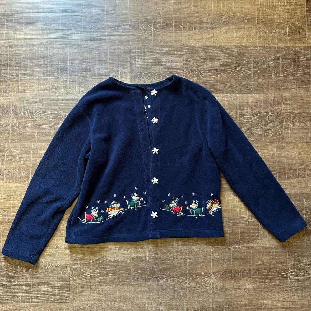 Vintage Croft & Barrow Navy Blue Knit Sweater